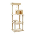 Arbre à chats 143 cm Beige - Maison de luxe pour chats | Arbre à Miaou Luxe