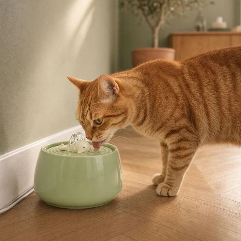 Fontaine à eau pour chat ultra silencieuse céramique | Shimia
