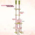 Arbre à Chat Rose Fleur avec Condo et Hamac | Arbre à Miaou Cactélia