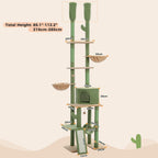Arbre à Chat Vert Cactus avec Condo et Hamac | Arbre à Miaou Cactélia