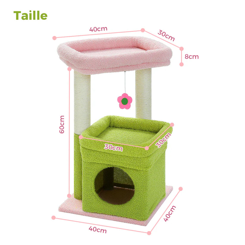 Arbre à gratter moderne Vert | Arbre à Miaou Design
