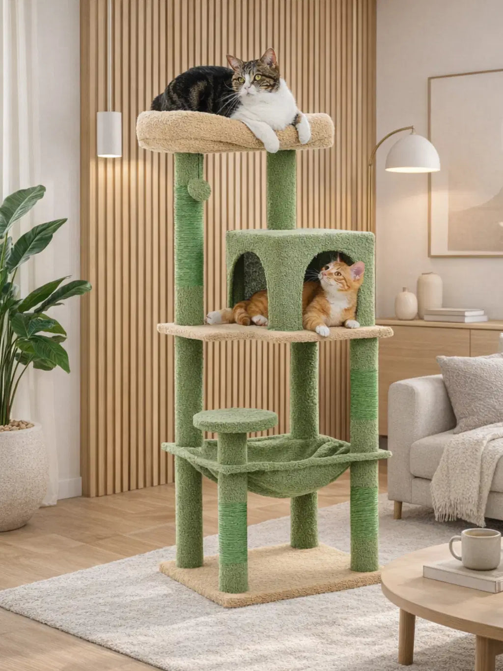 Arbre à chat 116 cm Vert | Arbre à Miaou Rosier
