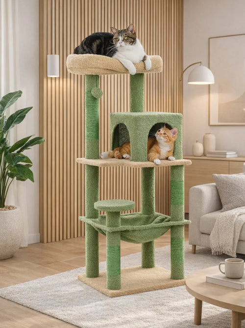 Arbre à chat 116 cm Vert | Arbre à Miaou Rosier