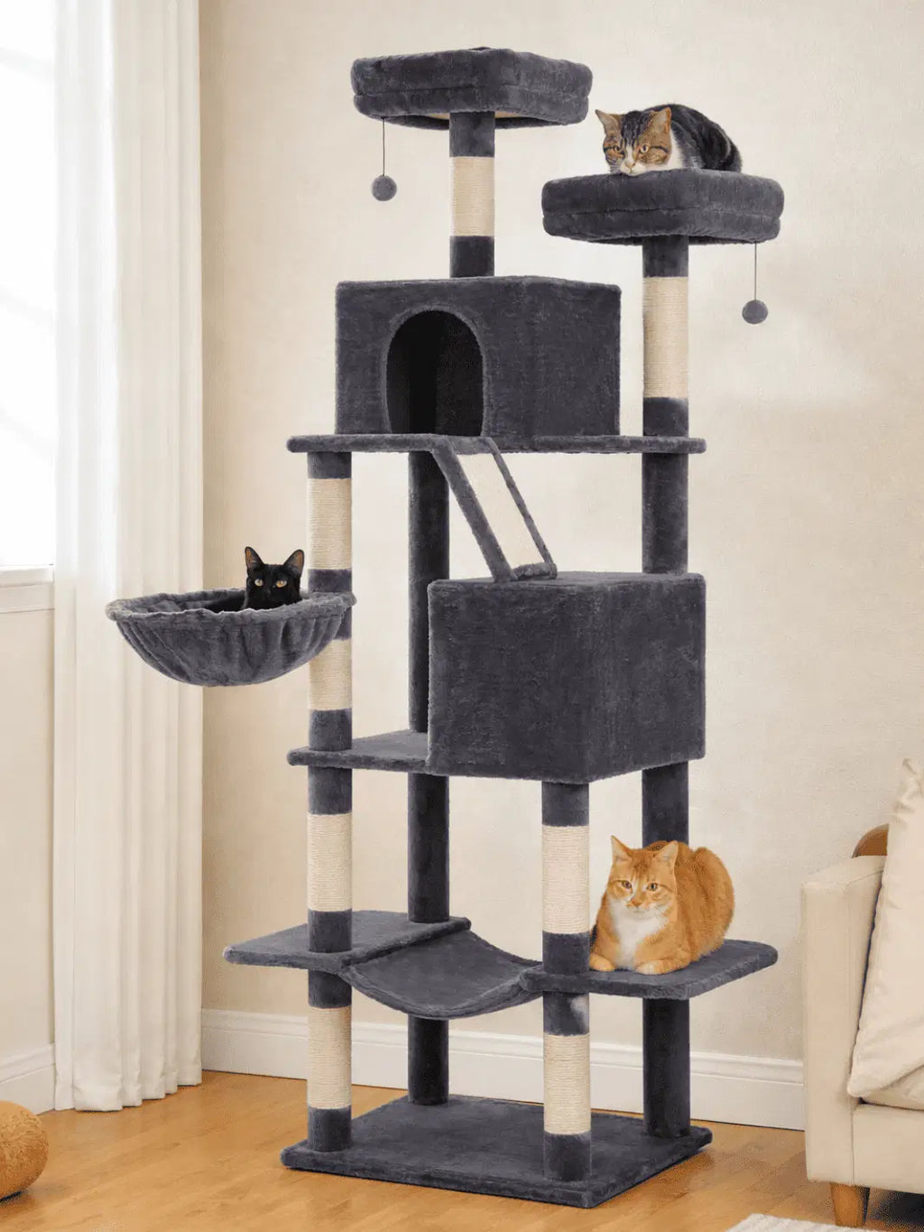 Arbre à Chat Paradise XXL Gris foncé | Arbre à Miaou Félinparadis