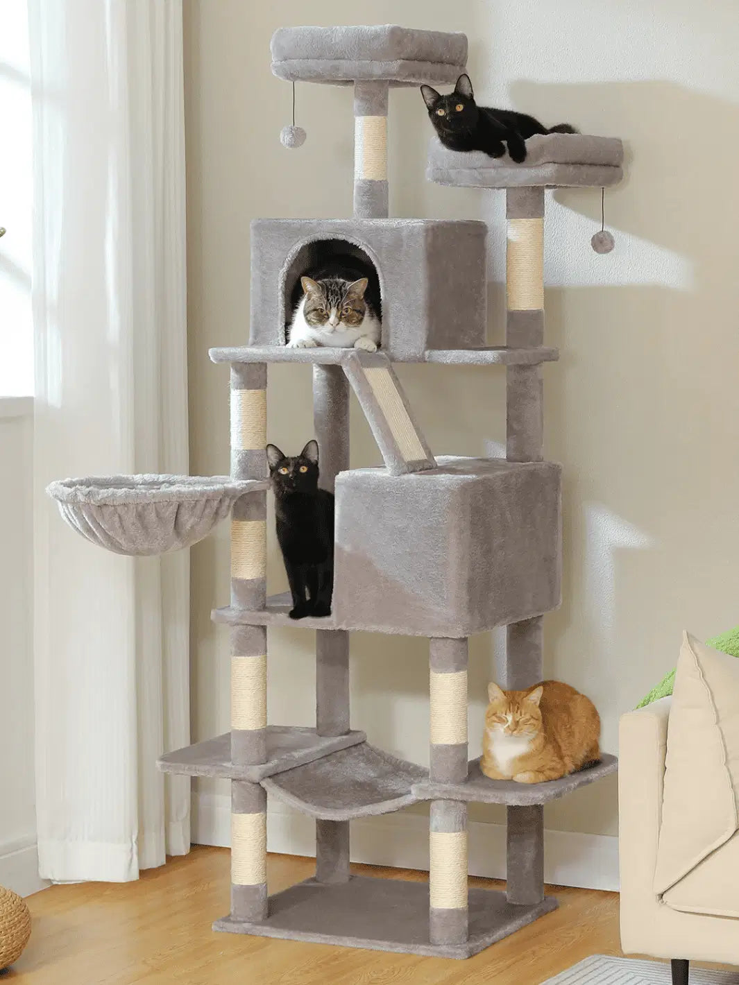 Arbre à Chat Paradise XXL Gris | Arbre à Miaou Felinara