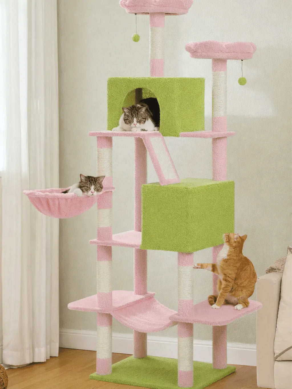 Arbre à Chat Paradise XXL Rose | Arbre à Miaou Éléis