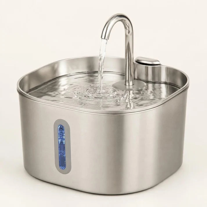 Fontaine chat inox robinet | Tatsou