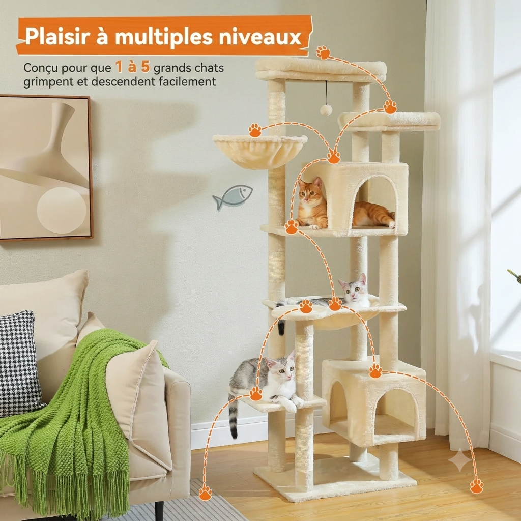 Arbre à Chat Paradise XXL Beige  | Arbre à Miaou Élysia