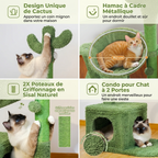Arbre à chat avec hamac et griffoirs | Arbre à Miaou verti