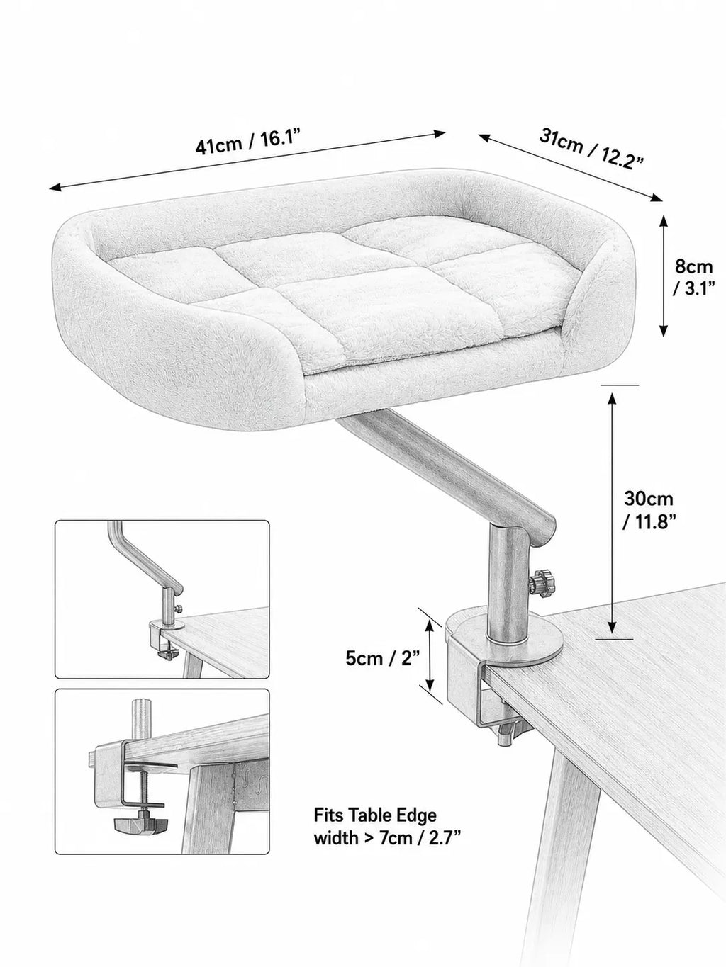 Lit de Bureau Rotatif pour Chat beige | Arbre à Miaou Orvyn