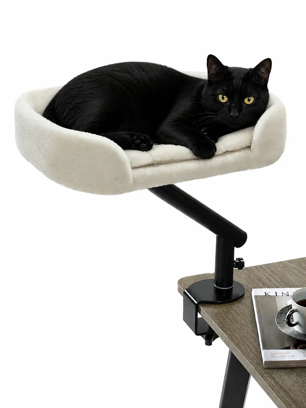 Lit de Bureau Rotatif pour Chat beige | Arbre à Miaou Orvyn