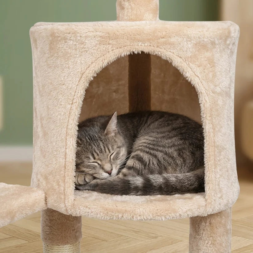 Arbre à chat avec griffoir beige | Nagio