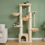 Arbre à chat beige 170 cm | Hirou