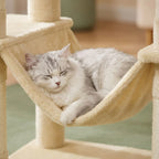 Arbre à chat beige avec hamac | Yorou
