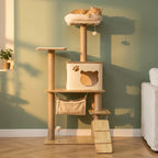 Arbre à chat beige bois | Sodeo