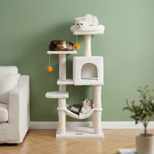 Arbre à chat blanc design | Shiou