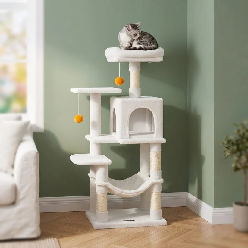 Arbre à chat blanc design | Shiou