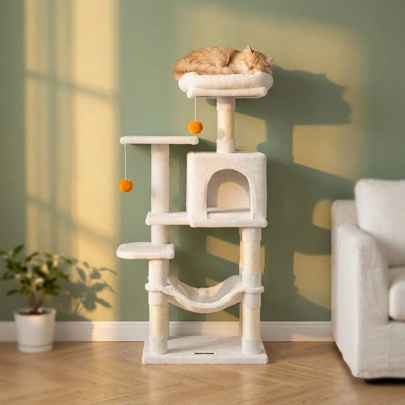 Arbre à chat blanc design | Shiou