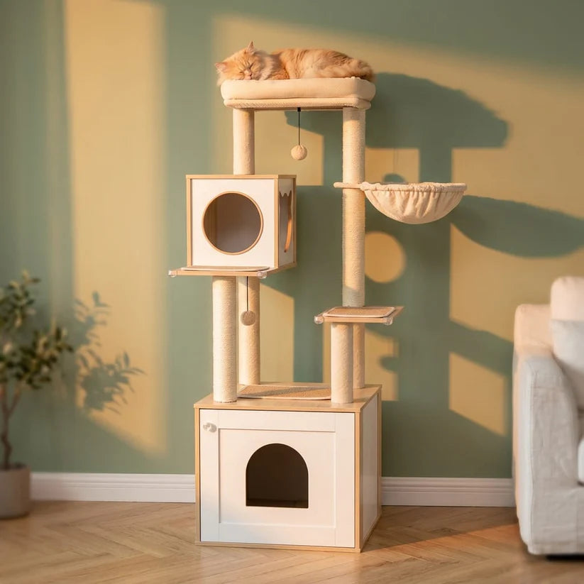 Arbre à chat litière bois | Kakusou