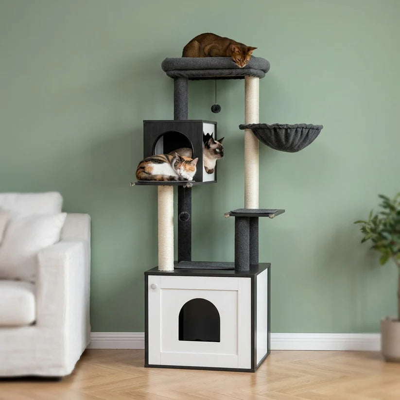 Arbre à chat litière bois | Kakusou