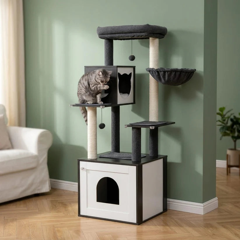 Arbre à chat litière bois | Kakusou