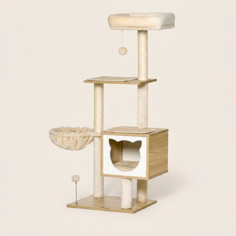Arbre à chat moderne bois | Hinokia