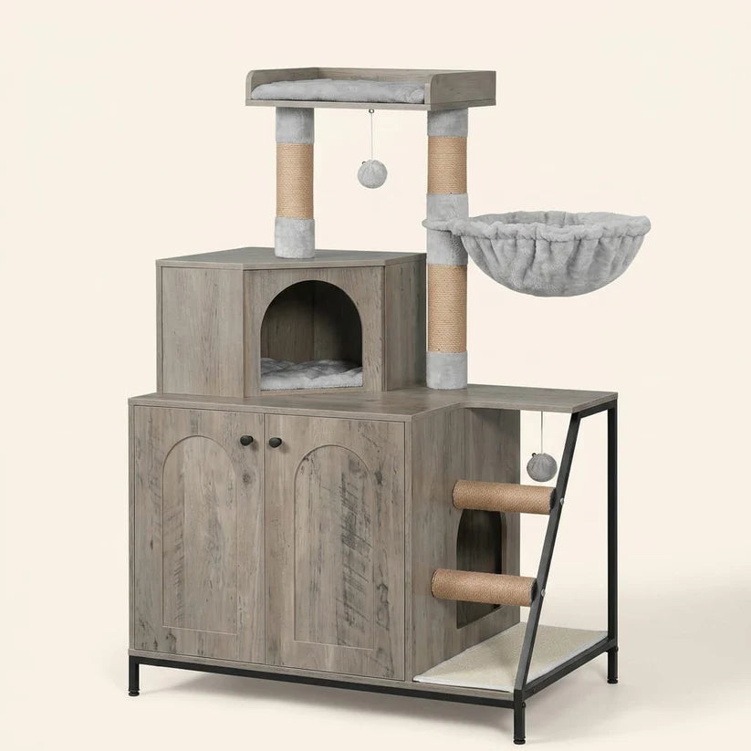 Arbre à chat caisse en bois | Amio