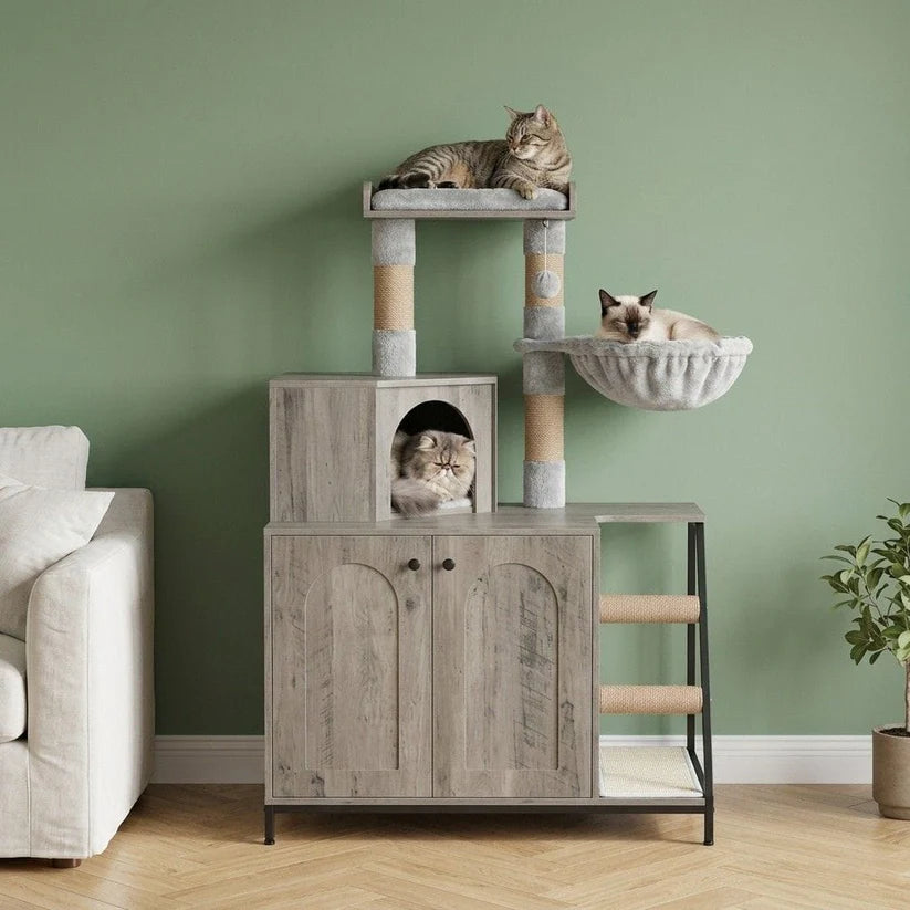 Arbre à chat moderne en bois | Sabia