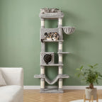 Arbre à chat beige avec hamac | Yorou
