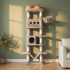 Arbre à chat beige avec hamac | Yorou