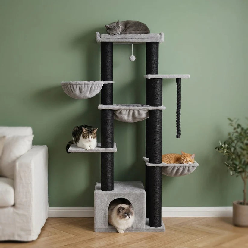 Arbre à chat beige 170 cm | Hirou