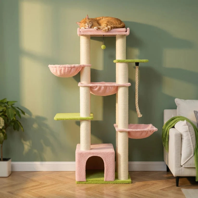 Arbre à chat beige 170 cm | Hirou