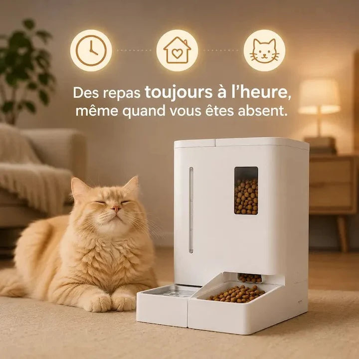 Distributeur automatique eau et croquettes chat | Feed