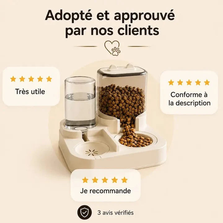 Distributeur croquettes & eau | Duos
