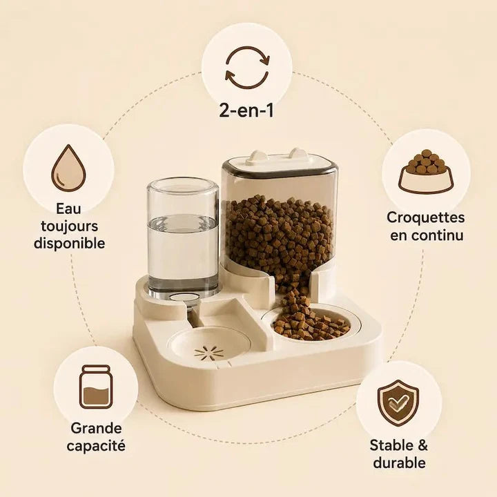 Distributeur croquettes & eau | Duos