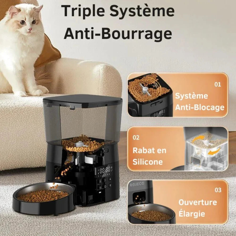 Distributeur croquettes chat connecté | connecti