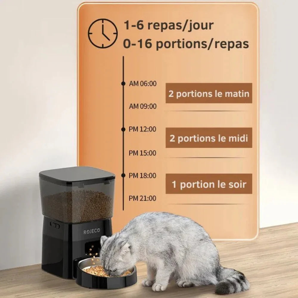 Distributeur croquettes chat connecté | connecti