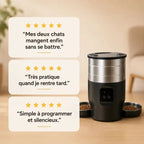 Distributeur Automatique de Croquettes pour 2 Chats | Rivaliti