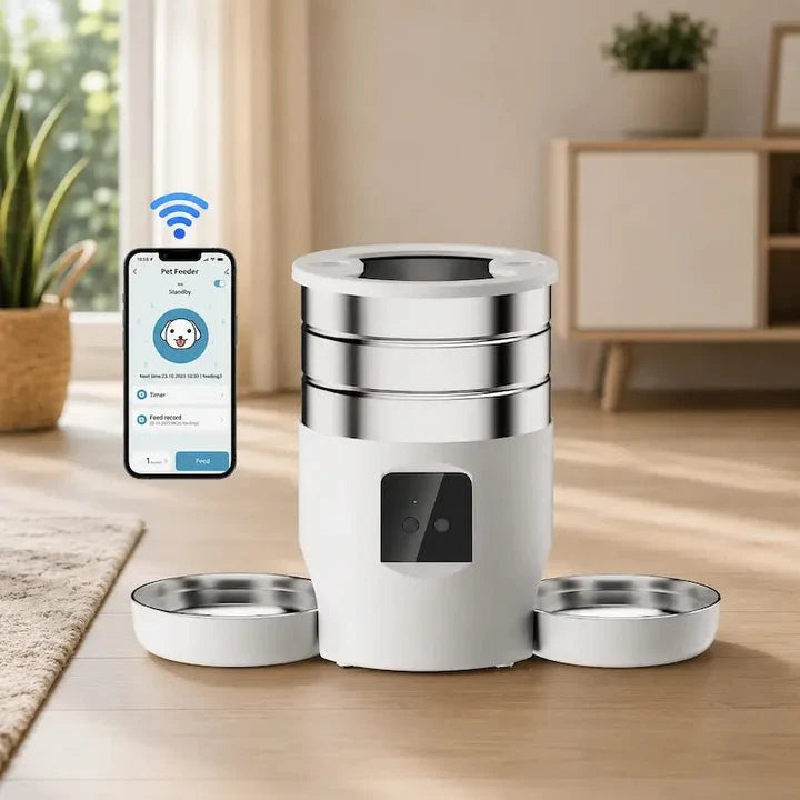 Distributeur Automatique de Croquettes pour 2 Chats | Rivaliti