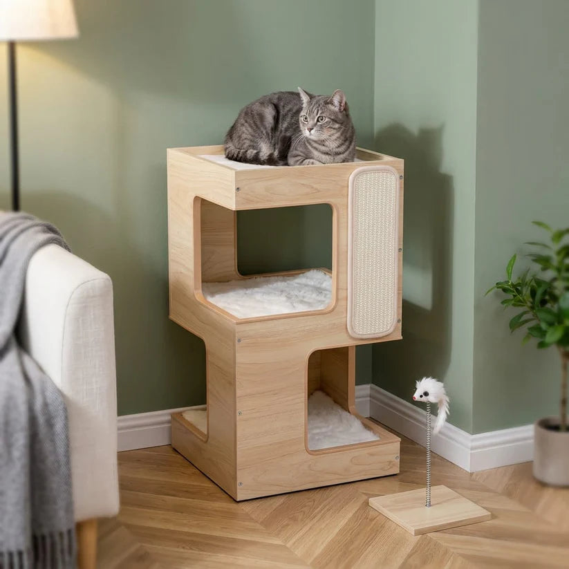 Arbre à chat bois design | Shimau